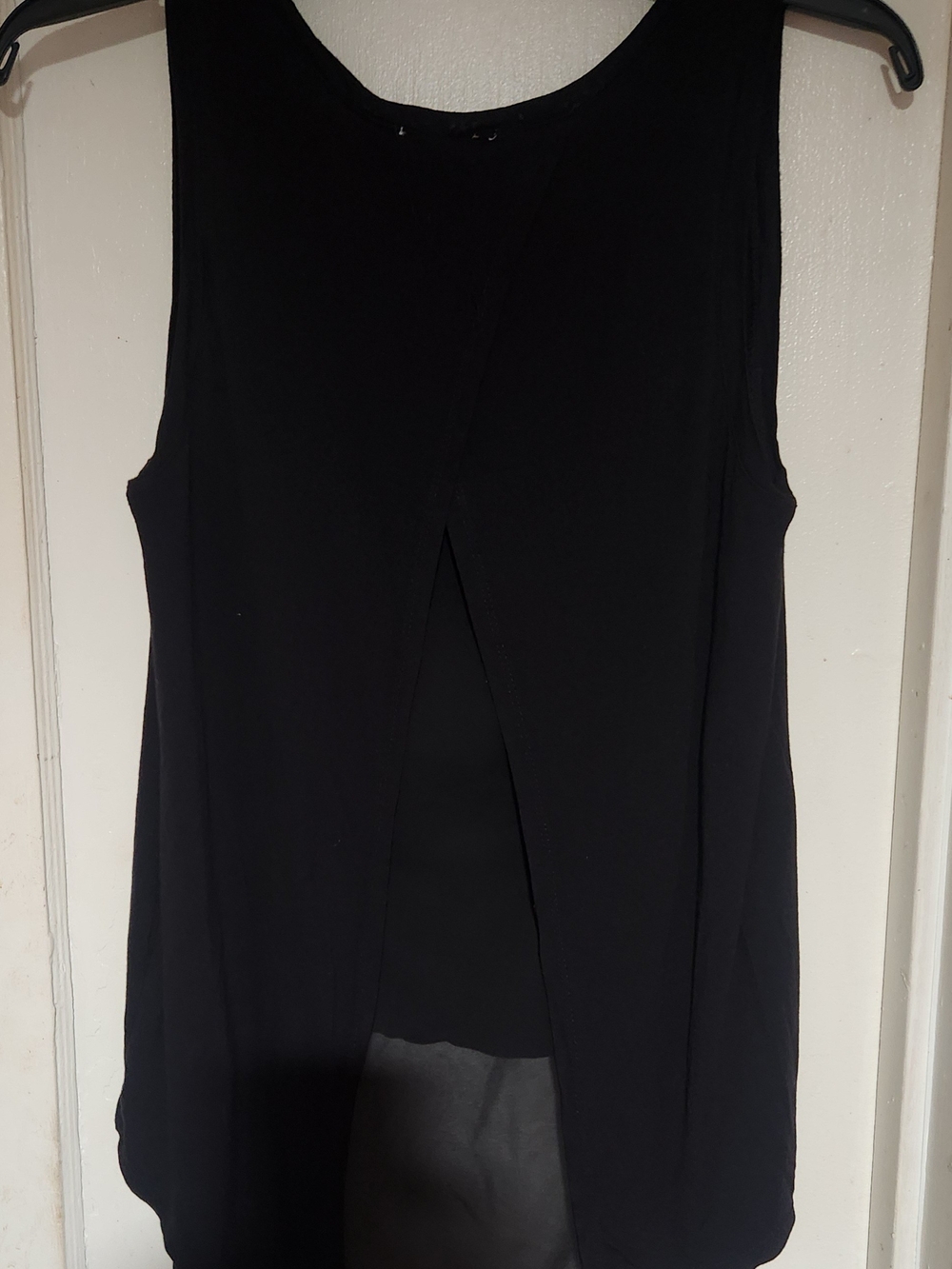 Ambiance Black Sleeveless Asymmetrical Split-Back Top